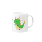 ほんわかドラゴン屋さんのほんわかドラゴン　みどり Mug :right side of the handle