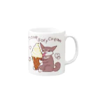 あずき母のソフトクリームと柴犬さん（黒柴） Mug :right side of the handle