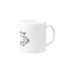 ねこたの長いうさぎ文字入り（たちみみ） Mug :right side of the handle