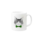 はねまる ショップのCharlie the  Cat(緑リボン) Mug :right side of the handle