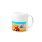 お絵描き看護師のヤドカリイラストグッズ Mug :right side of the handle