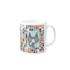 marikoのMustache Cat Mug :right side of the handle