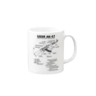 アタマスタイルのAK47：カラシニコフ：自動小銃：ソ連(ソビエト連邦)戦争：内戦：銃 Mug :right side of the handle