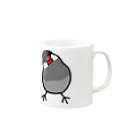 243のかしげる文鳥　桜文鳥 Mug :right side of the handle