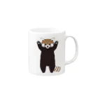 かざあなのレッサーパンダ威嚇 Mug :right side of the handle