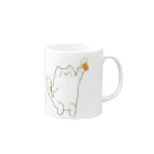 べる子ふじ雄の縦長猫（乾杯） Mug :right side of the handle