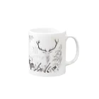 北川ともあき OnlineのDEER IN A FOREST Mug :right side of the handle