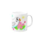 Lily bird（リリーバード）のセキセイインコのピーコちゃんⅡ Mug :right side of the handle