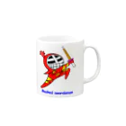 剣道グッズ　覆面剣士マスクドスウォーズマン　剣道Tシャツのマスクド・レッド Mug :right side of the handle