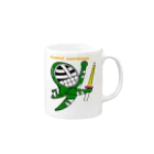 剣道グッズ　覆面剣士マスクドスウォーズマン　剣道Tシャツのマスクド・グリーン Mug :right side of the handle