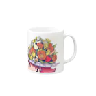 ホリプーイラストショップのflower girl Mug :right side of the handle