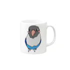 TESHIGOTOのブルーボタンインコさん Mug :right side of the handle