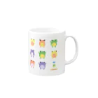 カエルたんのお店の【マグカップ】カエルたんがたくさん Mug :right side of the handle