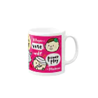 大阪人狼ラボのゆるかわ人狼くんピンク Mug :right side of the handle