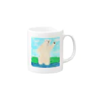 みつまめこshopのおーい白くまくん Mug :right side of the handle