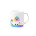 Ladybugcolorの混色フラワー（プリント） Mug :right side of the handle
