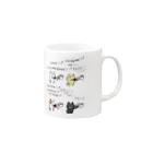 ウルフくんのコーヒー吐くねこ Mug :right side of the handle