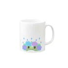 石丸沙織のひょっこりガエルと紫陽花 Mug :right side of the handle