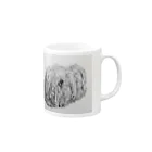 光平洋子のかしこいプーリー犬が振り向いた。puli illustration  Mug :right side of the handle