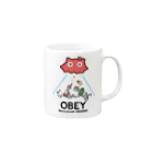 ねずみのすきまのめんだこちゃん OBEY (淡色用)  マグカップの取っ手の右面