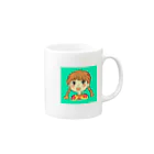 ちゅうるのおさげれとろがーる（青） Mug :right side of the handle