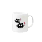 ねこ姫KIA@スタンプ販売中☆の黒猫プーTWIN Mug :right side of the handle