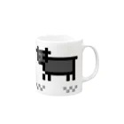 牛のTシャツ屋のpixel cow(black) 머그컵の取っ手の右面