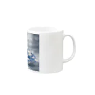 ラビットカモフラージュのスカイB Mug :right side of the handle