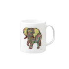 YTRのカラフルだゾウ Mug :right side of the handle