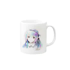 Lina@CRADLE DREAMの水彩女の子 Mug :right side of the handle