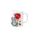 みみてゃのメンヘラ酒ヤクザのくまくん Mug :right side of the handle