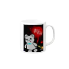 みみてゃのメンヘラ酒ヤクザのくまくん(黒) Mug :right side of the handle