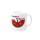 yoshiFactoryのスイカの種も言っている「みんなちがってみんないい」 Mug :right side of the handle