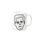 Aliviostaのウィトゲンシュタイン Wittgenstein イラスト 哲学者 偉人アート Mug :right side of the handle