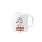 ナカガワ サトルのourrockrecords@chicken Mug :right side of the handle