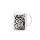 しゅりとねこの飲む気の失せる猫 Mug :right side of the handle