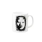 KNS designの能面・女 Mug :right side of the handle