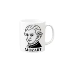 Aliviostaのモーツアルト Mozart イラスト 音楽家 偉人アート モーツァルト ストリートファッション Mug :right side of the handle