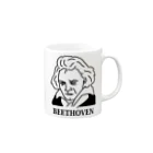 Aliviostaのベートーベン BEETHOVEN イラスト 音楽家 偉人アート ストリートファッション マグカップの取っ手の右面