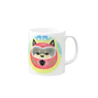 パステルドギーのだるま犬・柴犬黒 Mug :right side of the handle