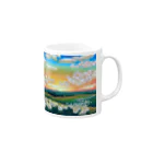 ひつじ好きのみそうギャラリーの夕焼け雲ひつじ Mug :right side of the handle