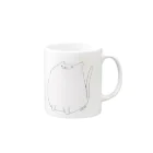 猫丸のしかくねこ白 Mug :right side of the handle