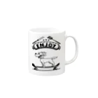 nidan-illustrationのhappy dog -ENJOY- (black ink) Mug :right side of the handle