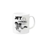 nidan-illustrationのhappy dog -JET- (black ink) Mug :right side of the handle