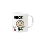 うさぎまるえkawaiishop のおじいちゃんとビション犬『ROCK』 Mug :right side of the handle