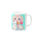 warawarararaのはやりにのる女 Mug :right side of the handle