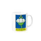 occasiの花の横顔　ブルー Mug :right side of the handle