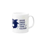 jawsdaysのDIVE DEEP blue Mug :right side of the handle