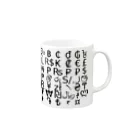 mnの通貨記号 Mug :right side of the handle