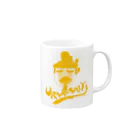 博多明太！ぴりからこちゃん公式グッズストアの鶏皮大将 Mug :right side of the handle